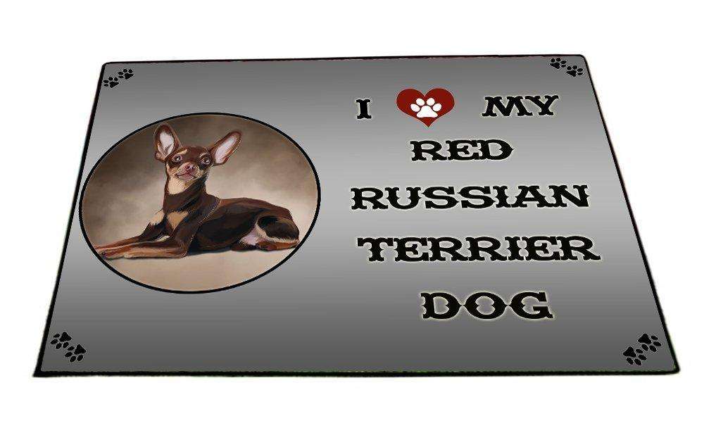 I love My Red Russian Terrier Dog Indoor/Outdoor Floormat