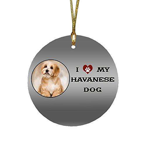 I love My Reddish Havanese Dog Round Christmas Ornament