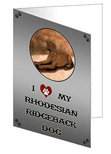 I love My Rhodesian Ridgeback Dog Handmade Artwork Assorted Pets Greeting Cards and Note Cards with Envelopes for All Occasions and Holiday Seasons