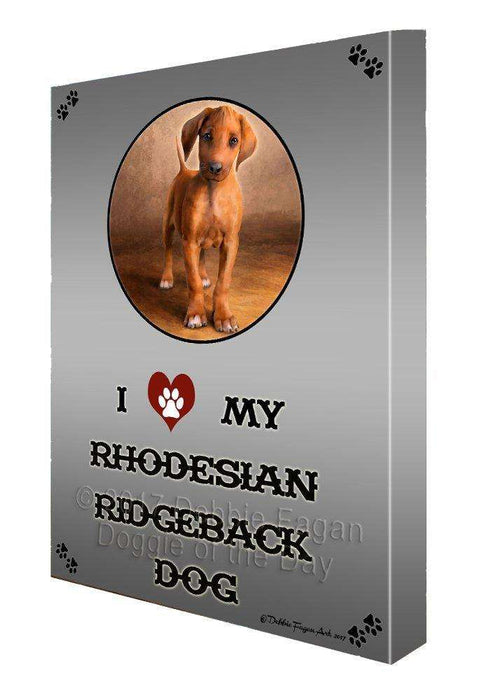 I love My Rhodesian Ridgeback Puppy Dog Canvas Wall Art