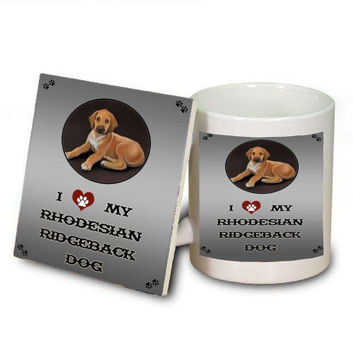 I love My Rhodesian Ridgeback Puppy Dog Mug and Coaster Set