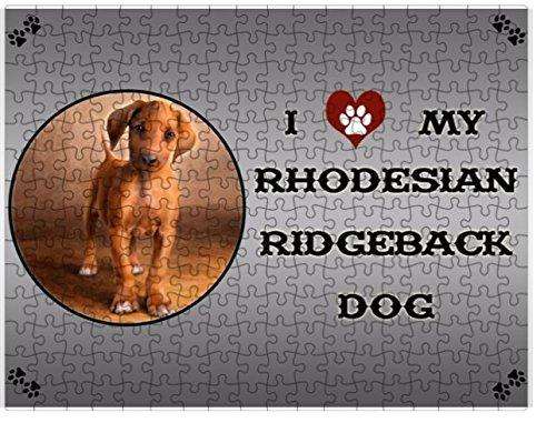 I love My Rhodesian Ridgeback Puppy Dog Puzzle with Photo Tin D196