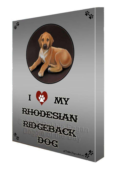 I love My Rhodesian Ridgeback Puppy Dog Wall Art Canvas