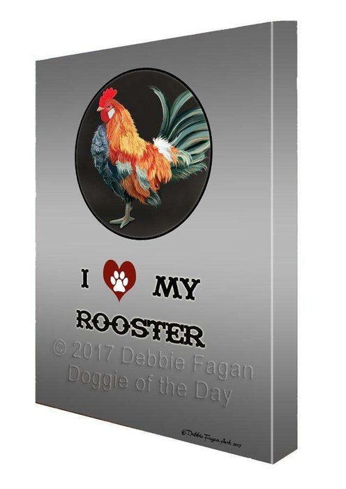 I love My Rooster Wall Art Canvas