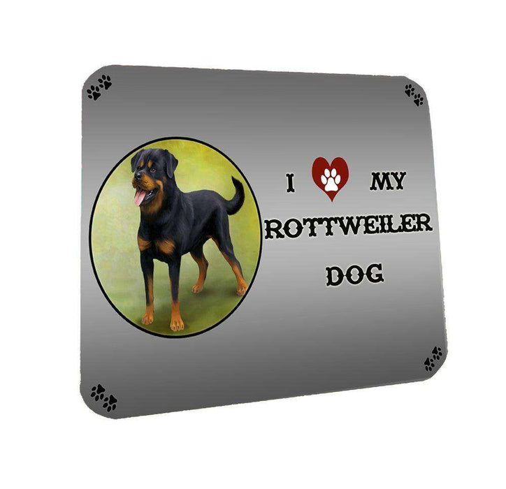 I love My Rottweiler Dog Coasters Set of 4