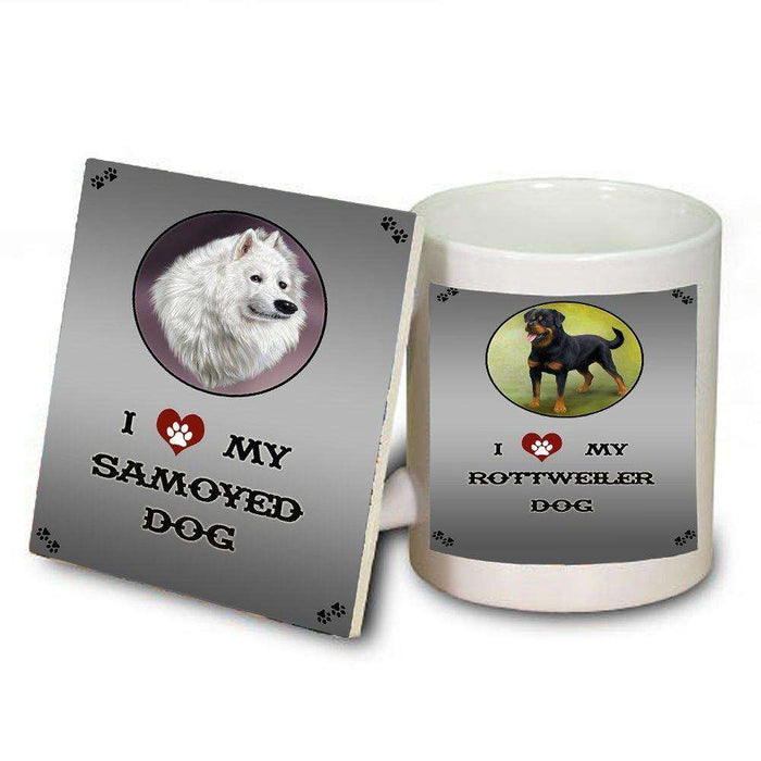 I love My Rottweiler Dog Mug and Coaster Set