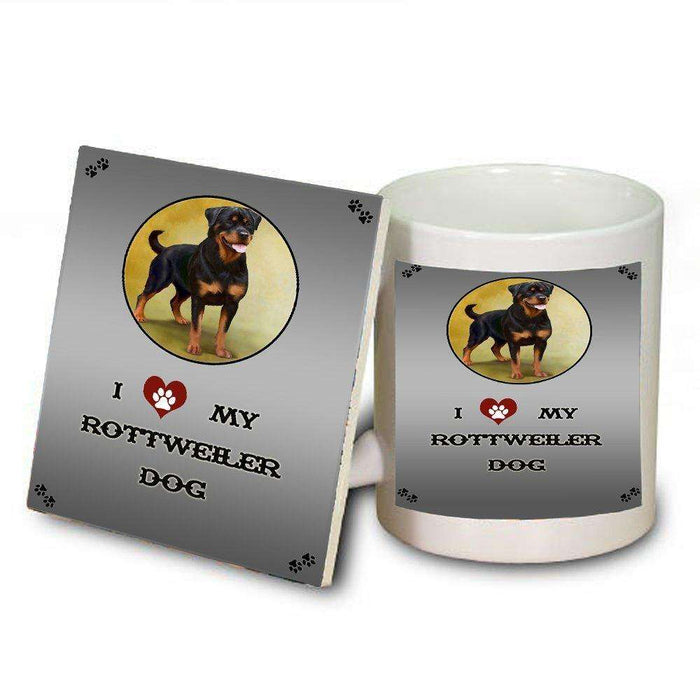 I love My Rottweiler Dog Mug and Coaster Set