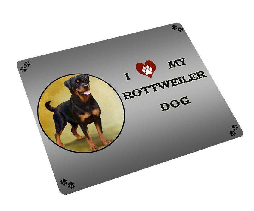 I love My Rottweiler Dog Tempered Cutting Board