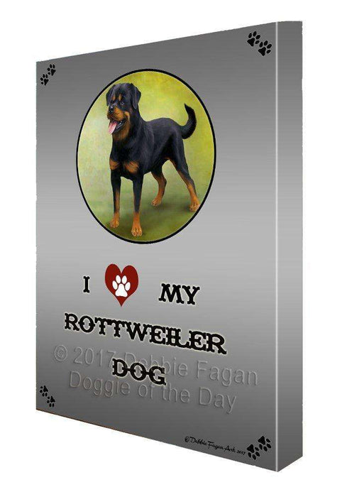 I love My Rottweiler Dog Wall Art Canvas