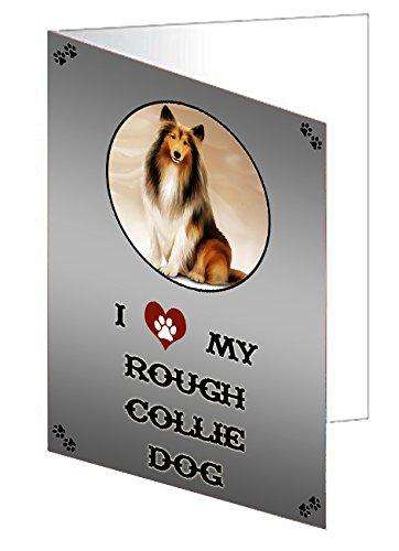 I love My Rough Collie Dog Handmade Artwork Assorted Pets Greeting Cards and Note Cards with Envelopes for All Occasions and Holiday Seasons