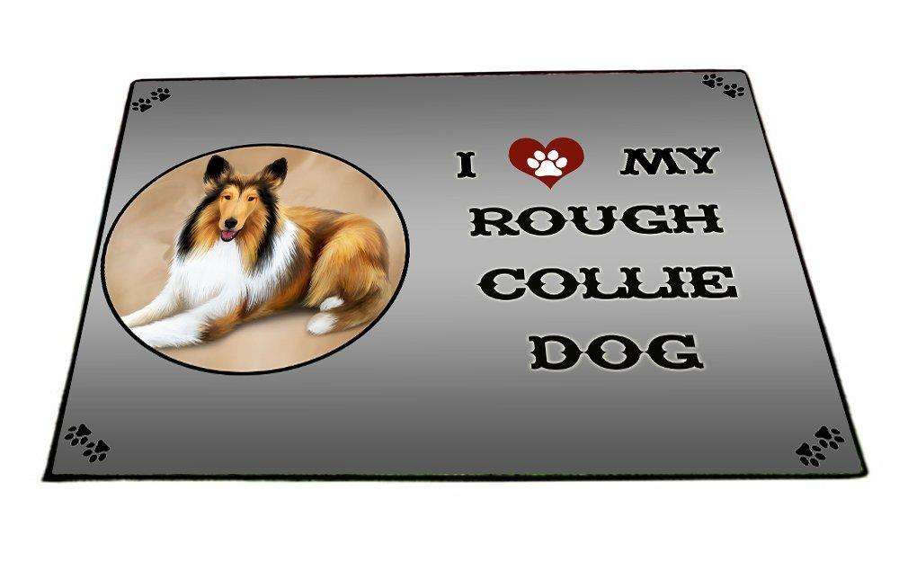 I love My Rough Collie Dog Indoor/Outdoor Floormat