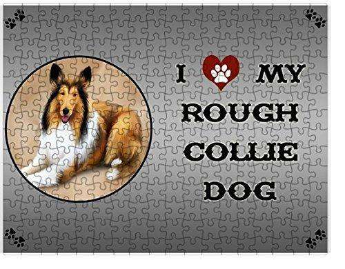 I love My Rough Collie Dog Puzzle with Photo Tin D209