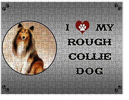 I love My Rough Collie Dog Puzzle with Photo Tin D210