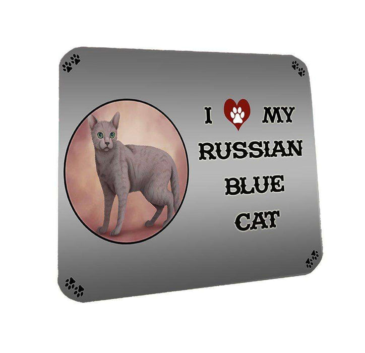 I love My Russian Blue Cat Coasters Set of 4