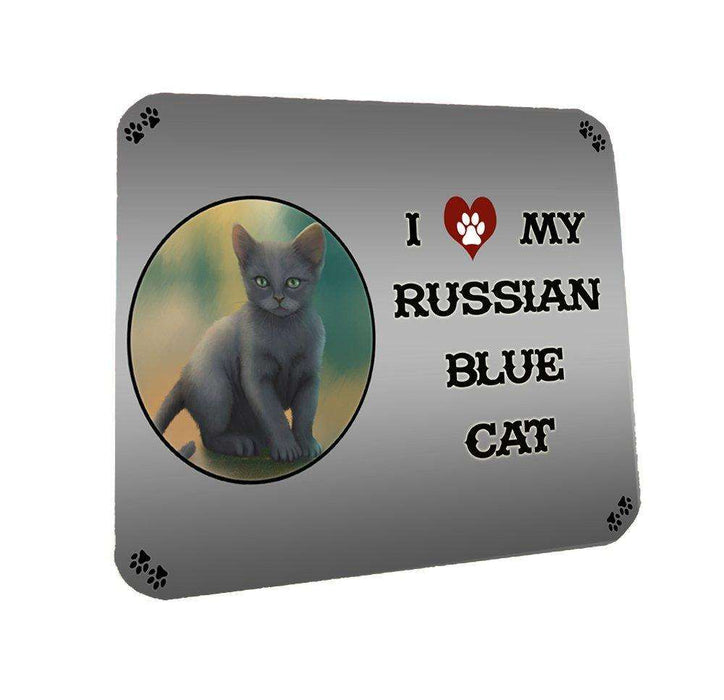 I love My Russian Blue Cat Coasters Set of 4
