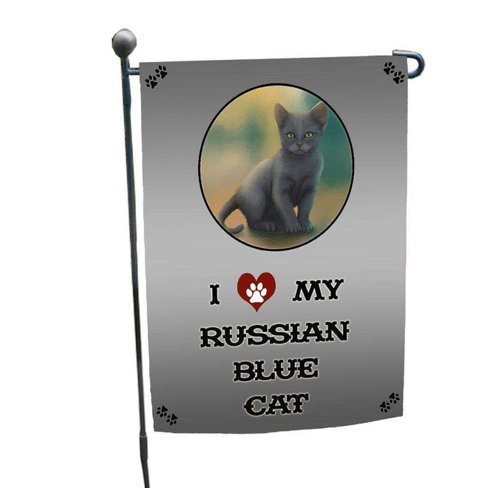 I love My Russian Blue Cat Garden Flag