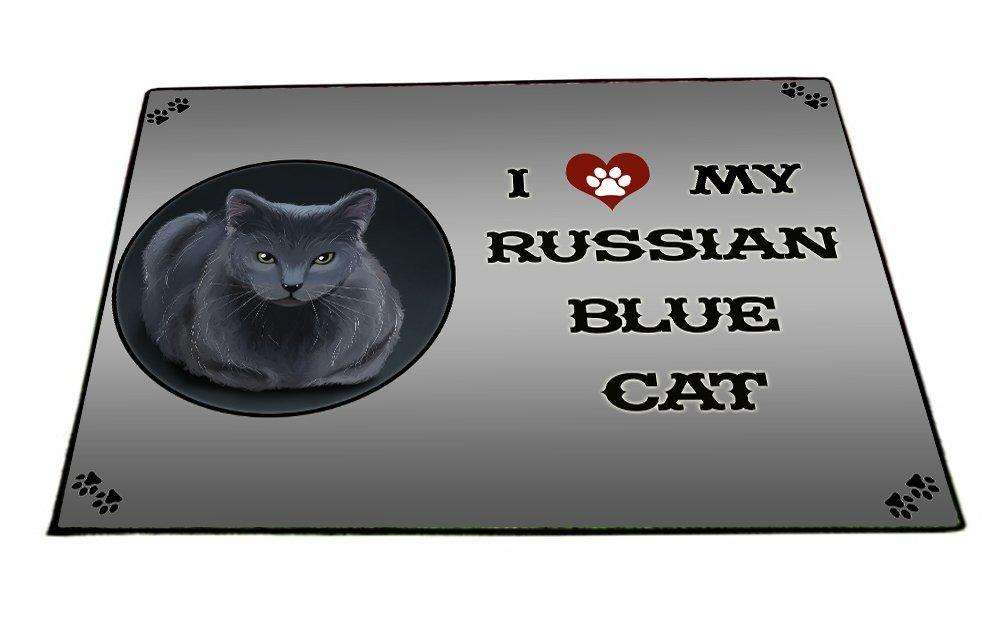 I love My Russian Blue Cat Indoor/Outdoor Floormat