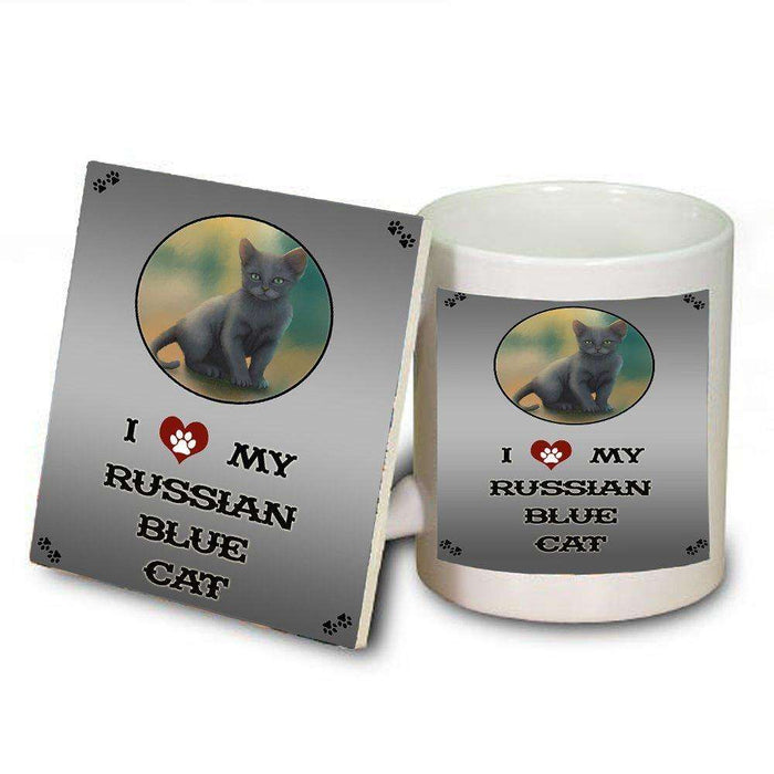 I love My Russian Blue Cat Mug and Coaster Set