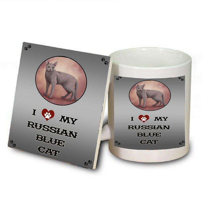 I love My Russian Blue Cat Mug and Coaster Set
