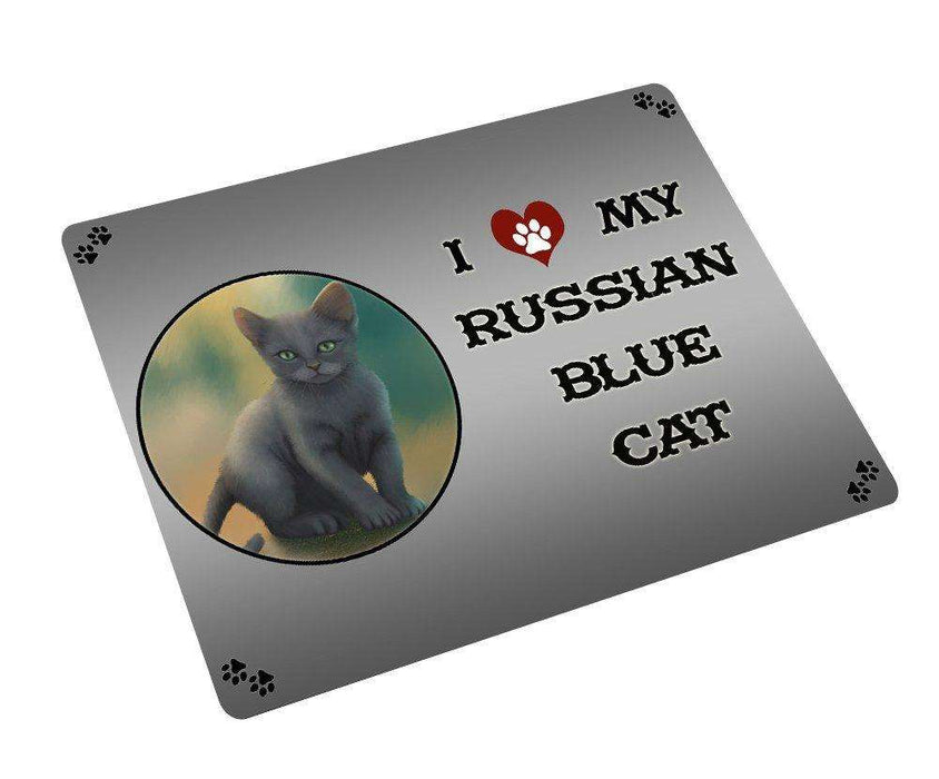 I love My Russian Blue Cat Tempered Cutting Board