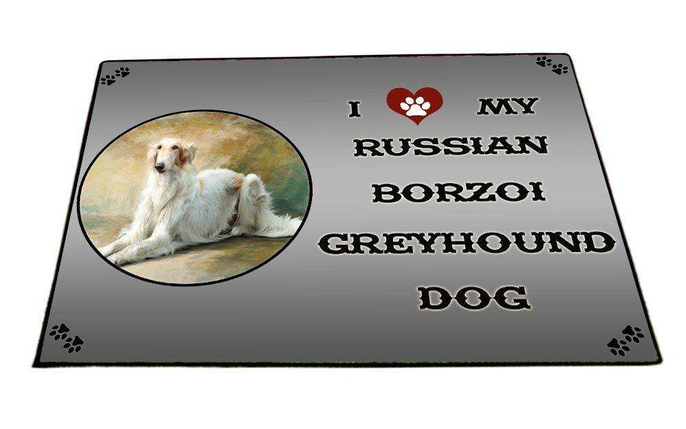 I love My Russian Borzoi Greyhound Dog Indoor/Outdoor Floormat