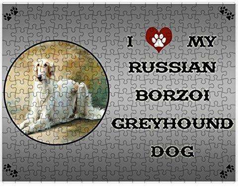 I love My Russian Borzoi Greyhound Dog Puzzle with Photo Tin D214 (300 pc.)