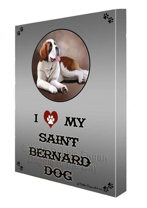 I love My Saint Bernard Dog Canvas Wall Art