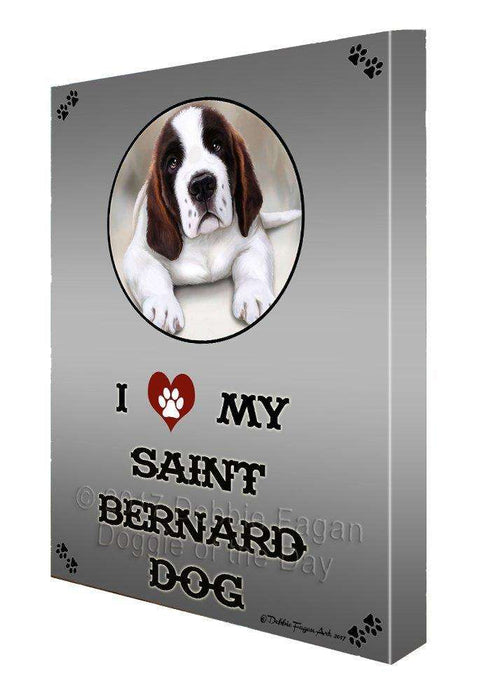 I love My Saint Bernard Dog Canvas Wall Art