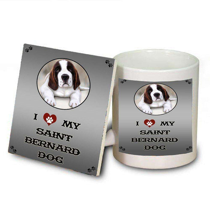 I love My Saint Bernard Dog Mug and Coaster Set
