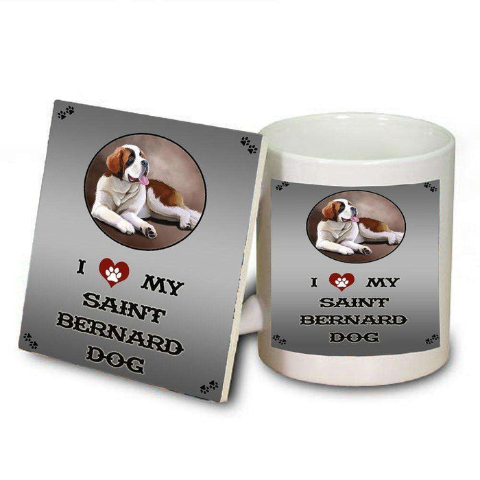 I love My Saint Bernard Dog Mug and Coaster Set