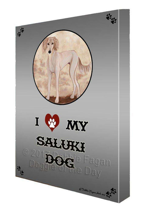 I love My Saluki Puppy Dog Canvas Wall Art