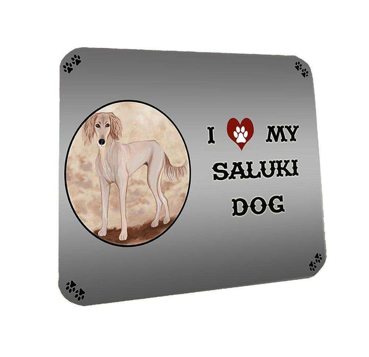 I love My Saluki Puppy Dog Coasters Set of 4