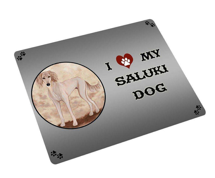 I love My Saluki Puppy Dog Tempered Cutting Board