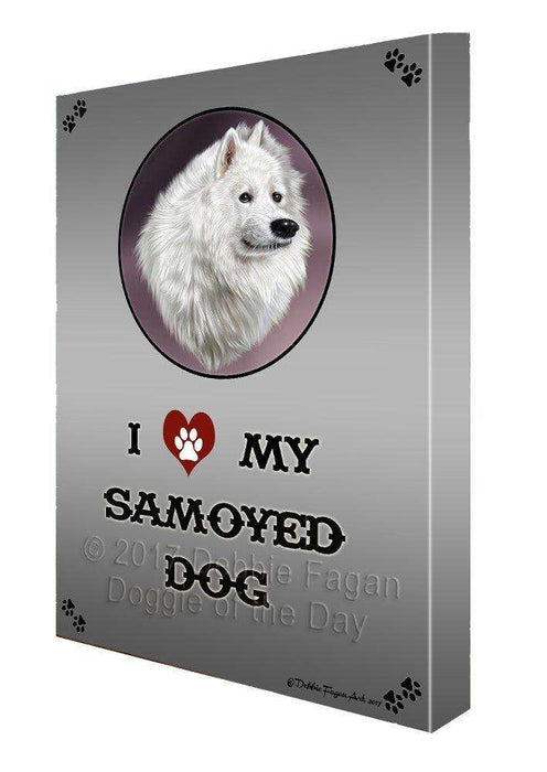 I love My Samoyed Dog Canvas Wall Art