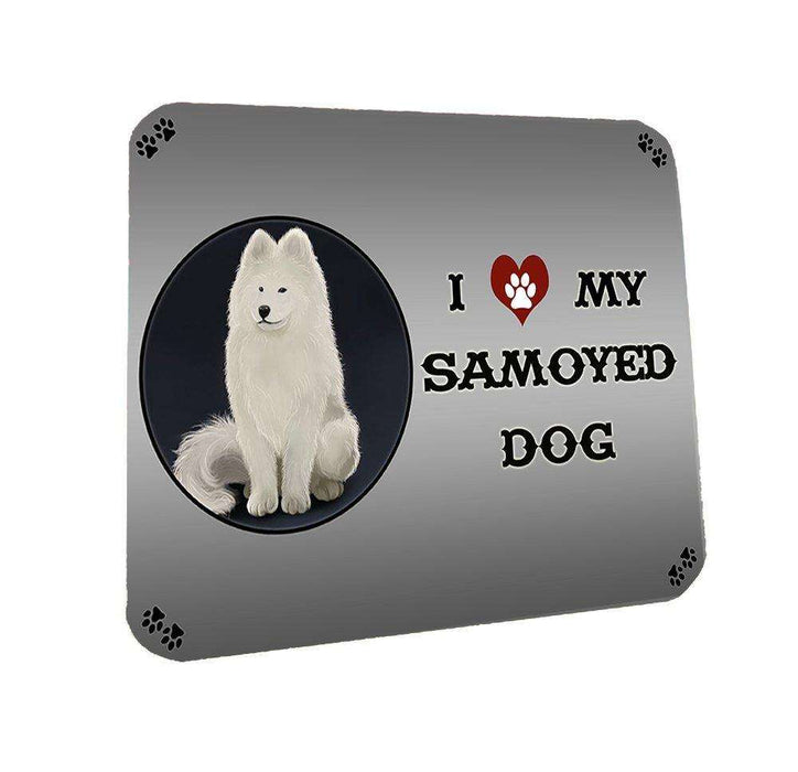 I love My Samoyed Dog Coasters Set of 4