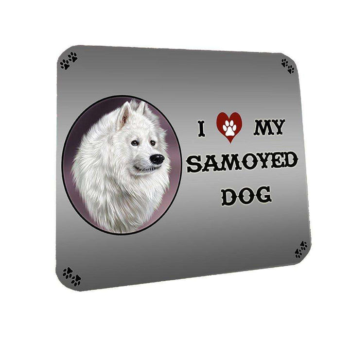 I love My Samoyed Dog Coasters Set of 4