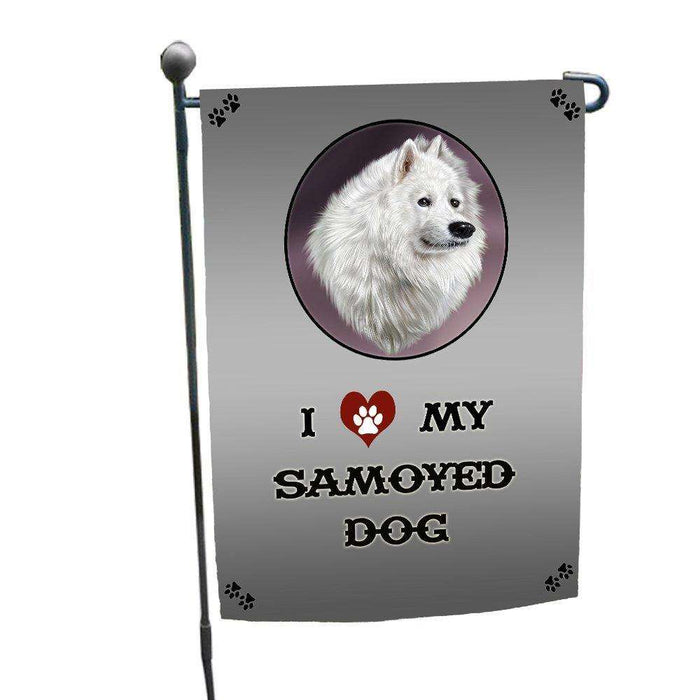 I love My Samoyed Dog Garden Flag