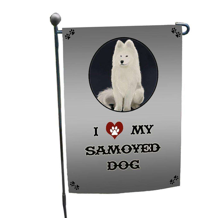 I love My Samoyed Dog Garden Flag