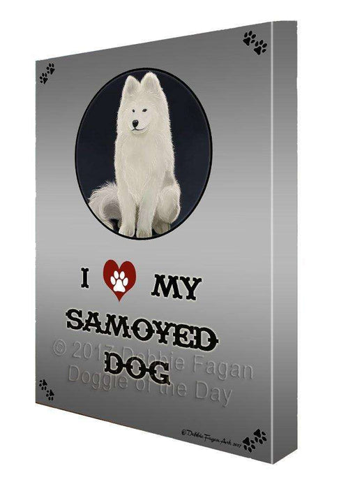 I love My Samoyed Dog Wall Art Canvas