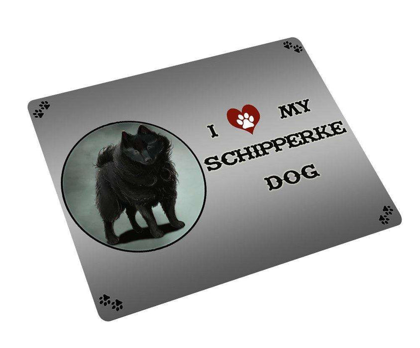 I love My Schipperke Dog Tempered Cutting Board
