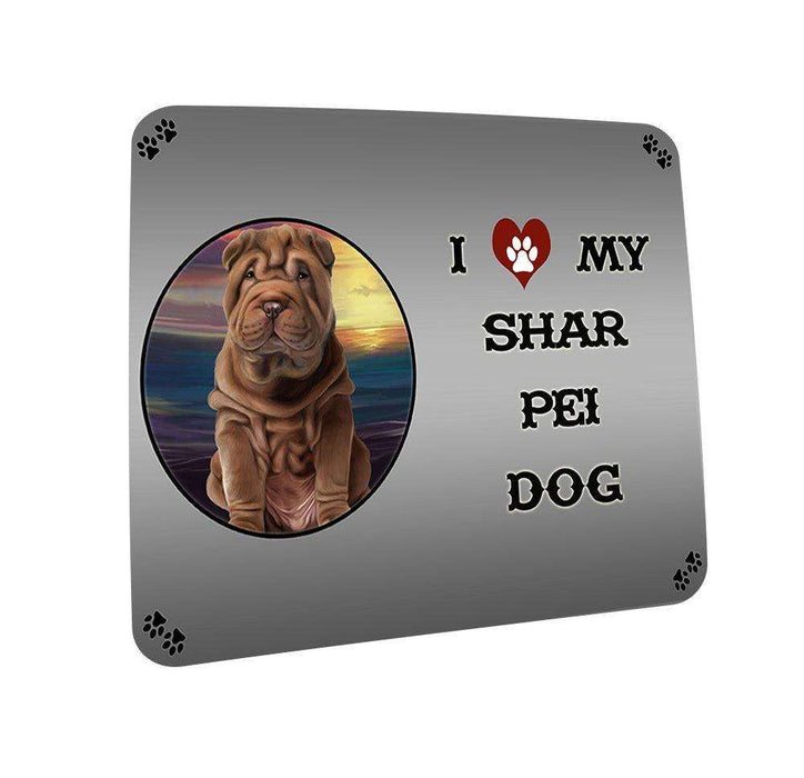 I love My Shar Pei Dog Coasters Set of 4