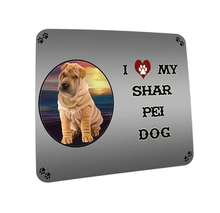 I love My Shar Pei Dog Coasters Set of 4