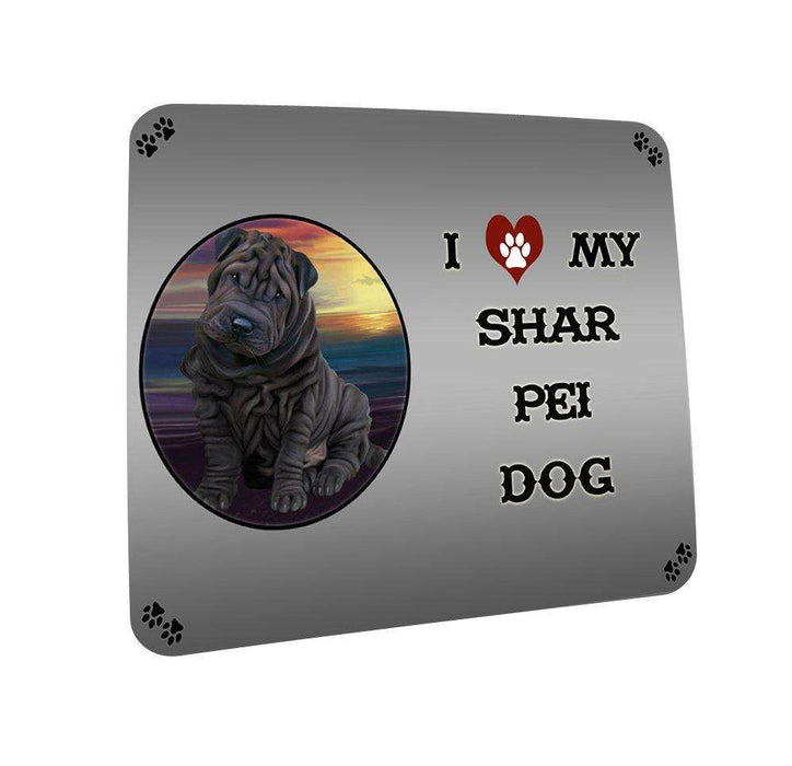 I love My Shar Pei Dog Coasters Set of 4