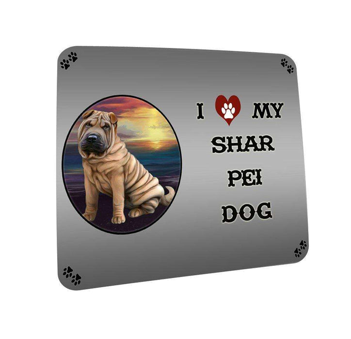 I love My Shar Pei Dog Coasters Set of 4