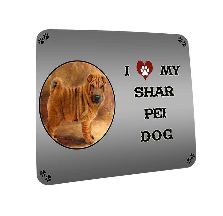 I love My Shar Pei Dog Coasters Set of 4