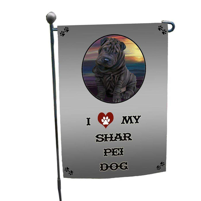 I love My Shar Pei Dog Garden Flag