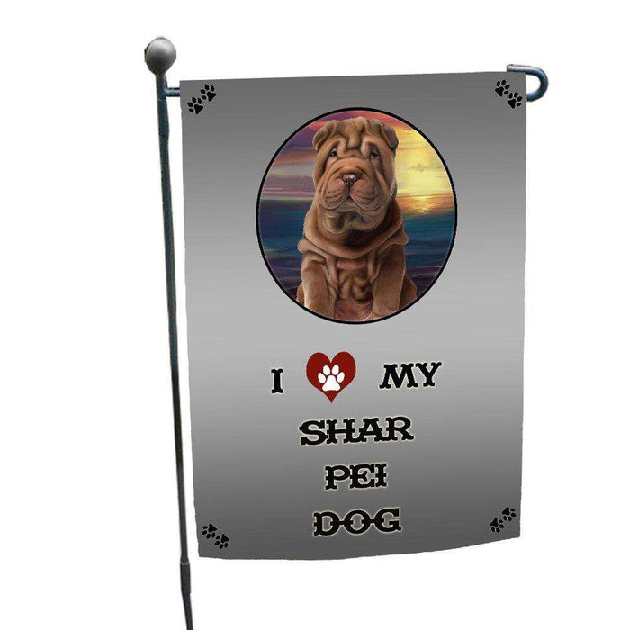 I love My Shar Pei Dog Garden Flag