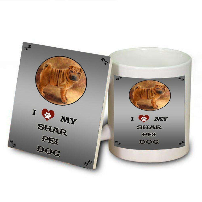 I love My Shar Pei Dog Mug and Coaster Set