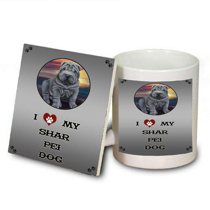 I love My Shar Pei Dog Mug and Coaster Set