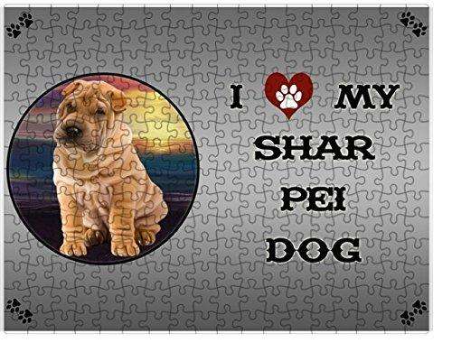 I love My Shar Pei Dog Puzzle with Photo Tin D232